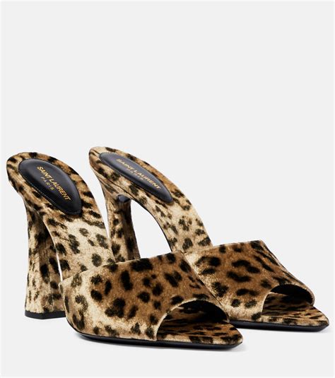 ysl leopard mules